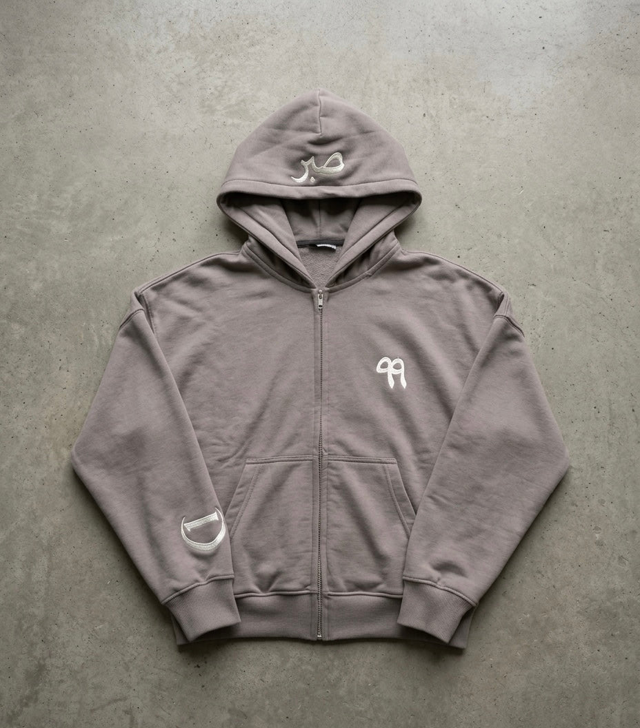 Sabr Flow Zip Hoodie - Grey